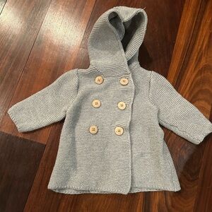 Bonnie Baby Gray Knit Pea Coat Excellent Condition 18M